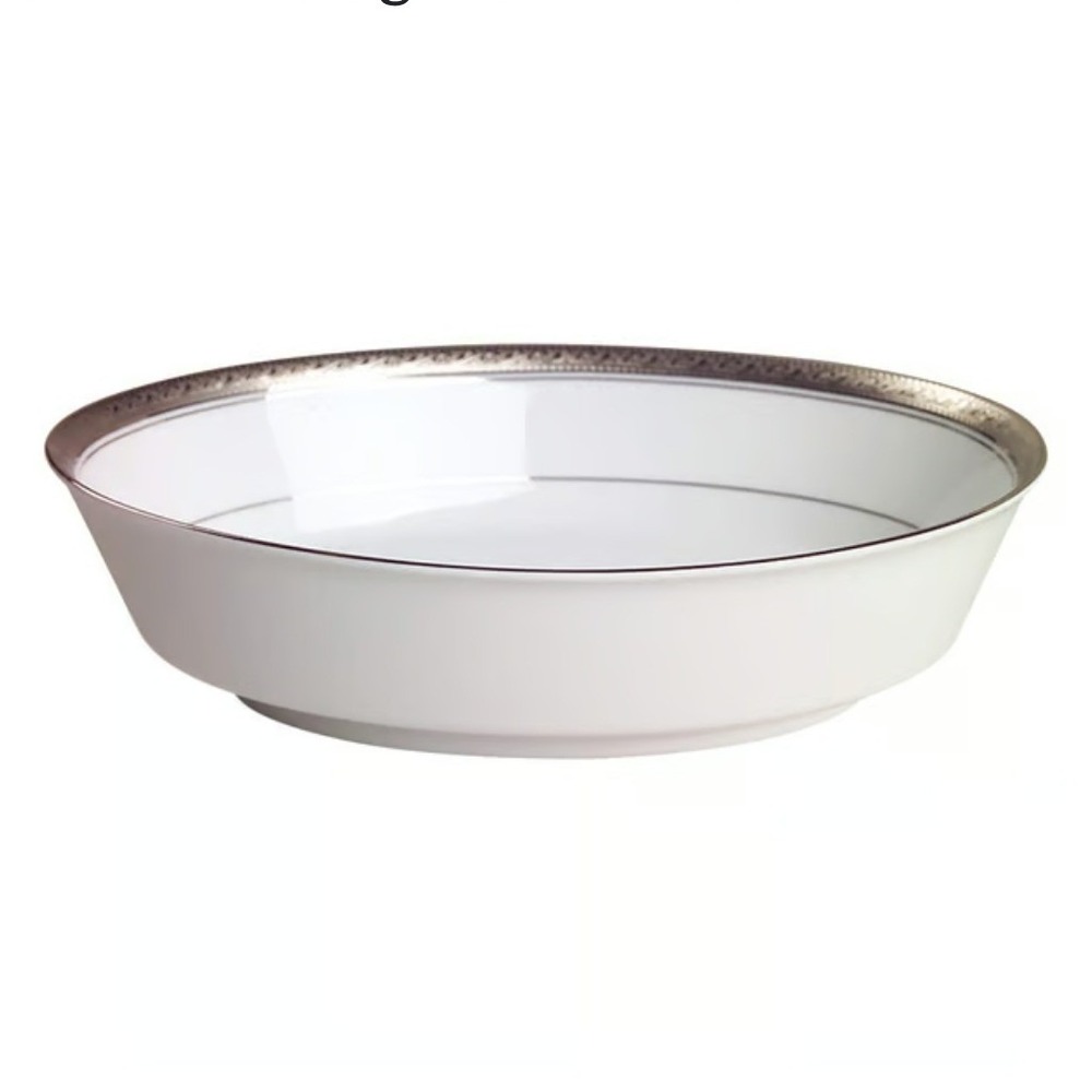 Bundle 2 Noritake Crestwood Platinum 4166 Oval Vegetable Serving Bowl EUC